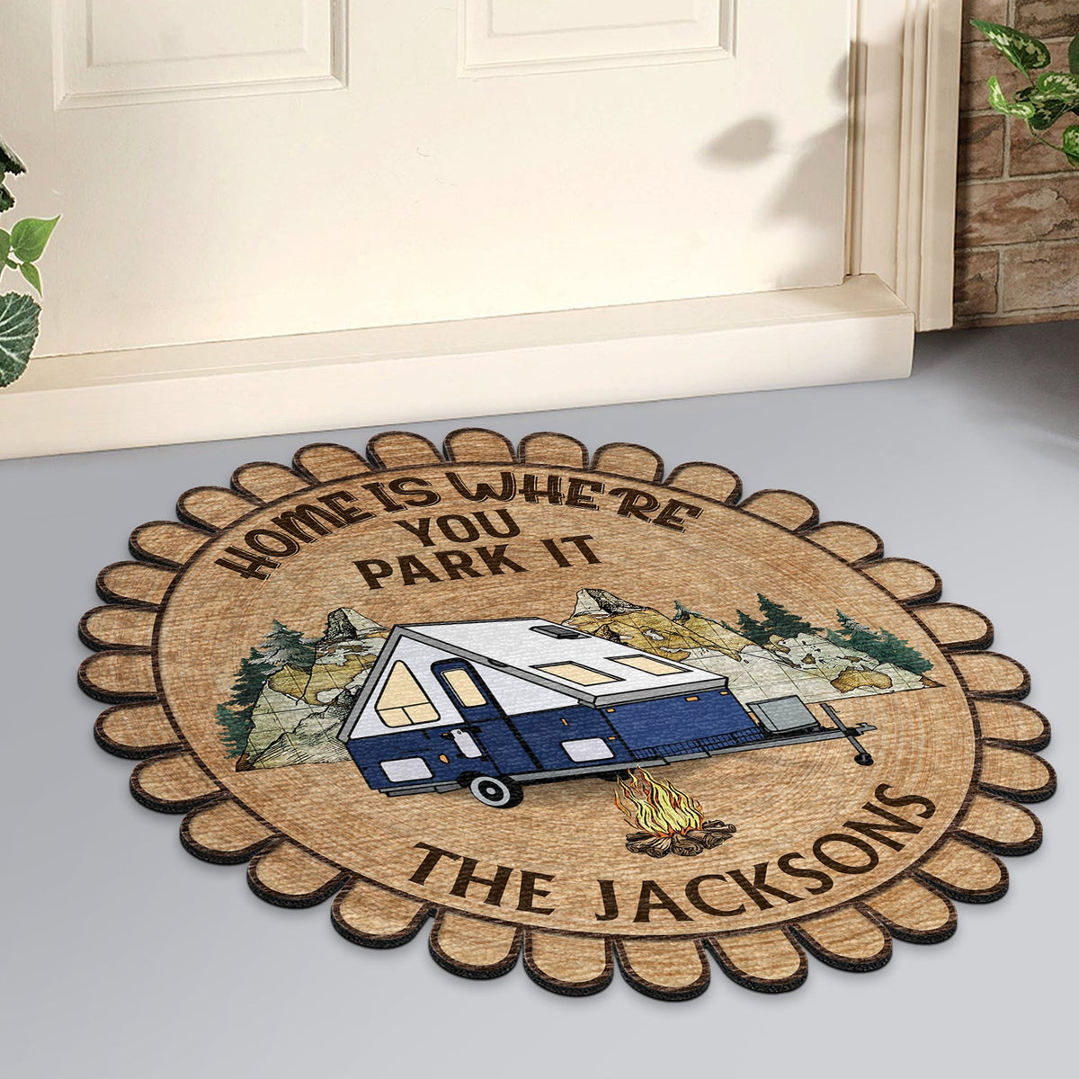 Drive Slow Drunk Campers Matter - Gift For Camping Couples - Personalized Custom Shaped Doormat