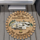 Drive Slow Drunk Campers Matter - Gift For Camping Couples - Personalized Custom Shaped Doormat