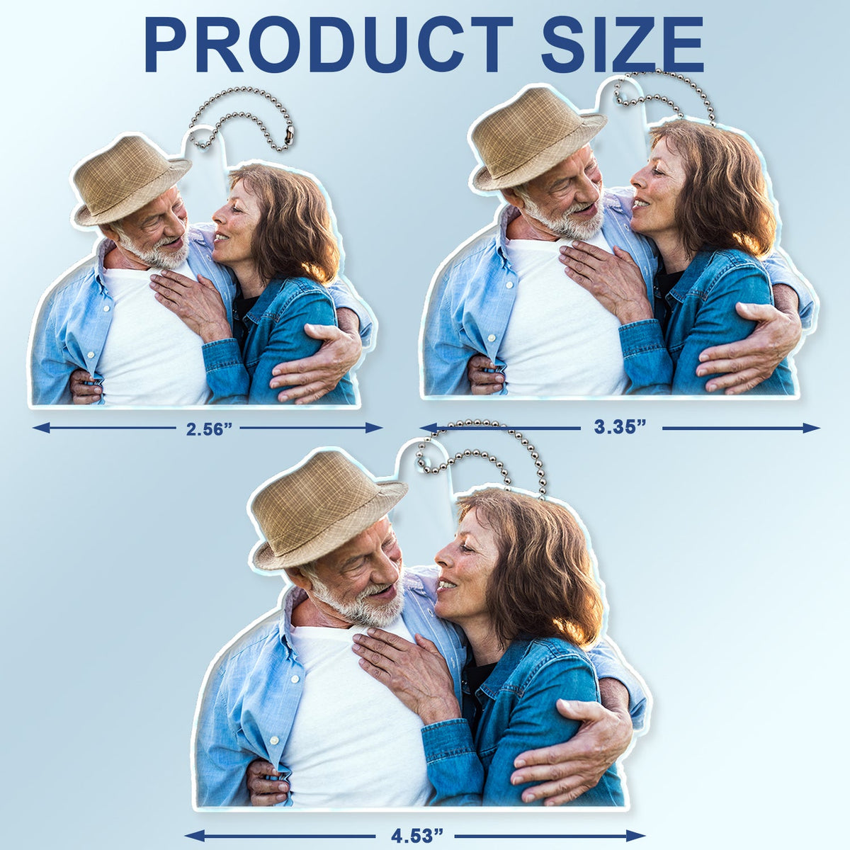 Custom Photo Couple Family - Gift For Couples - Personalized Acrylic Car Hanger