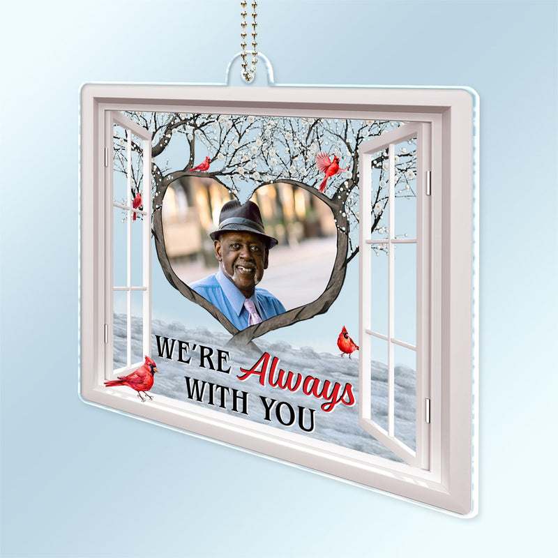 Photo personnalisée « Je suis toujours avec toi » - Cadeau commémoratif pour la famille et les amis - Support de voiture en acrylique personnalisé