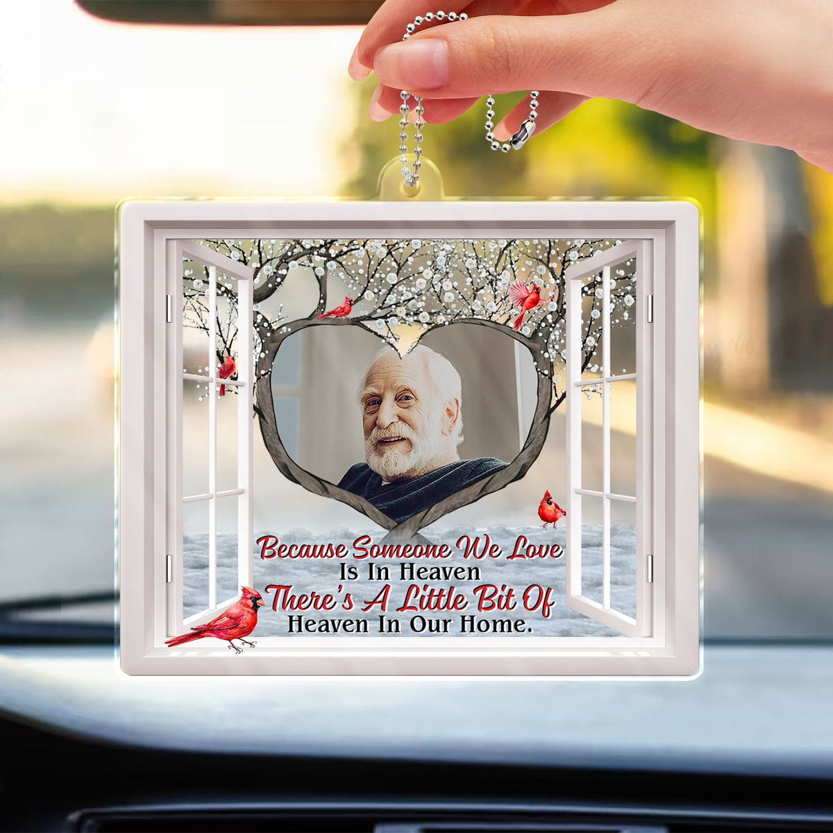 Photo personnalisée « Je suis toujours avec toi » - Cadeau commémoratif pour la famille et les amis - Support de voiture en acrylique personnalisé