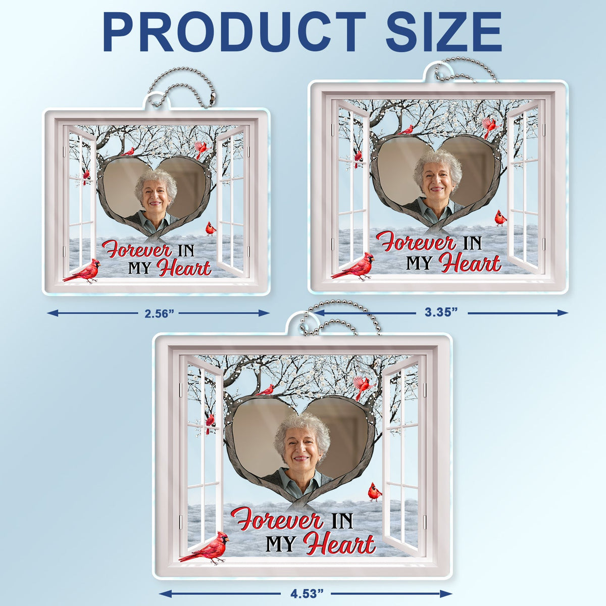 Photo personnalisée « Je suis toujours avec toi » - Cadeau commémoratif pour la famille et les amis - Support de voiture en acrylique personnalisé