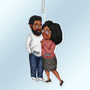 Couple bras dessus bras dessous - Cadeau d'anniversaire pour couples - Cintre de voiture en acrylique personnalisé