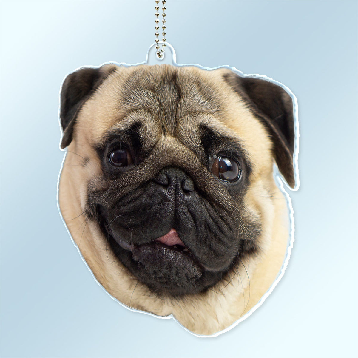Custom Photo Funny Face Pet Kid Family - Gift For Parents, Grandparents, Pet Lovers - Personalized Acrylic Car Hanger