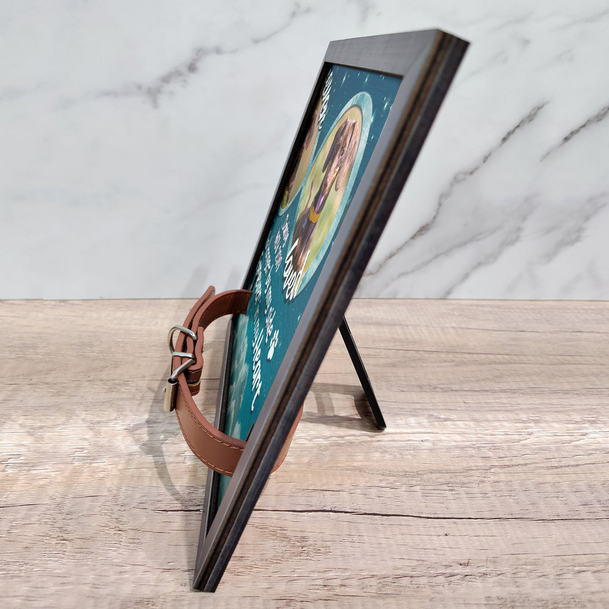 Custom Photo Forever In My Heart - Memorial, Sympathy Gift For Dog Owners, Cat Lovers - Personalized Pet Loss Sign, Collar Frame