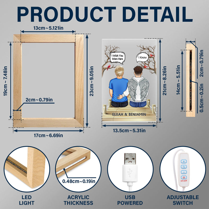 I Miss You I Know - Memorial Gift For Family, Friends, Siblings - Personalized Frame Lamp