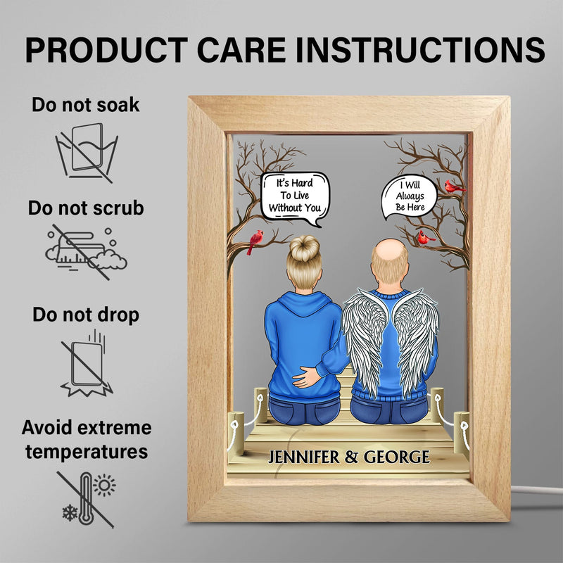 I Miss You I Know - Memorial Gift For Family, Friends, Siblings - Personalized Frame Lamp