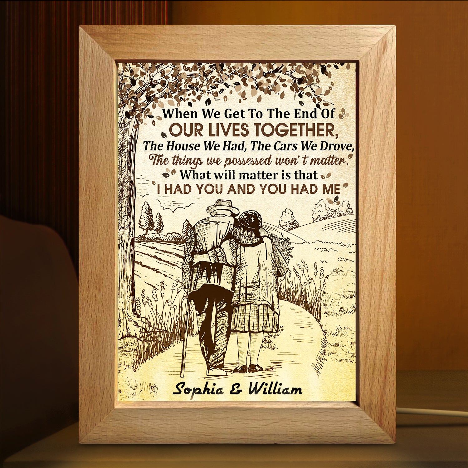 When We Get To The End - Anniversary Gift For Old Couple, Husband, Wife - Personalized Frame Lamp