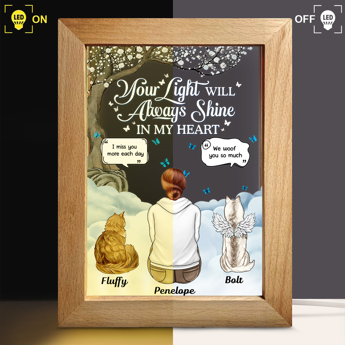 Pet Memorial Lamp - Your Pets Photo Engraved – Personalised Gift Studio