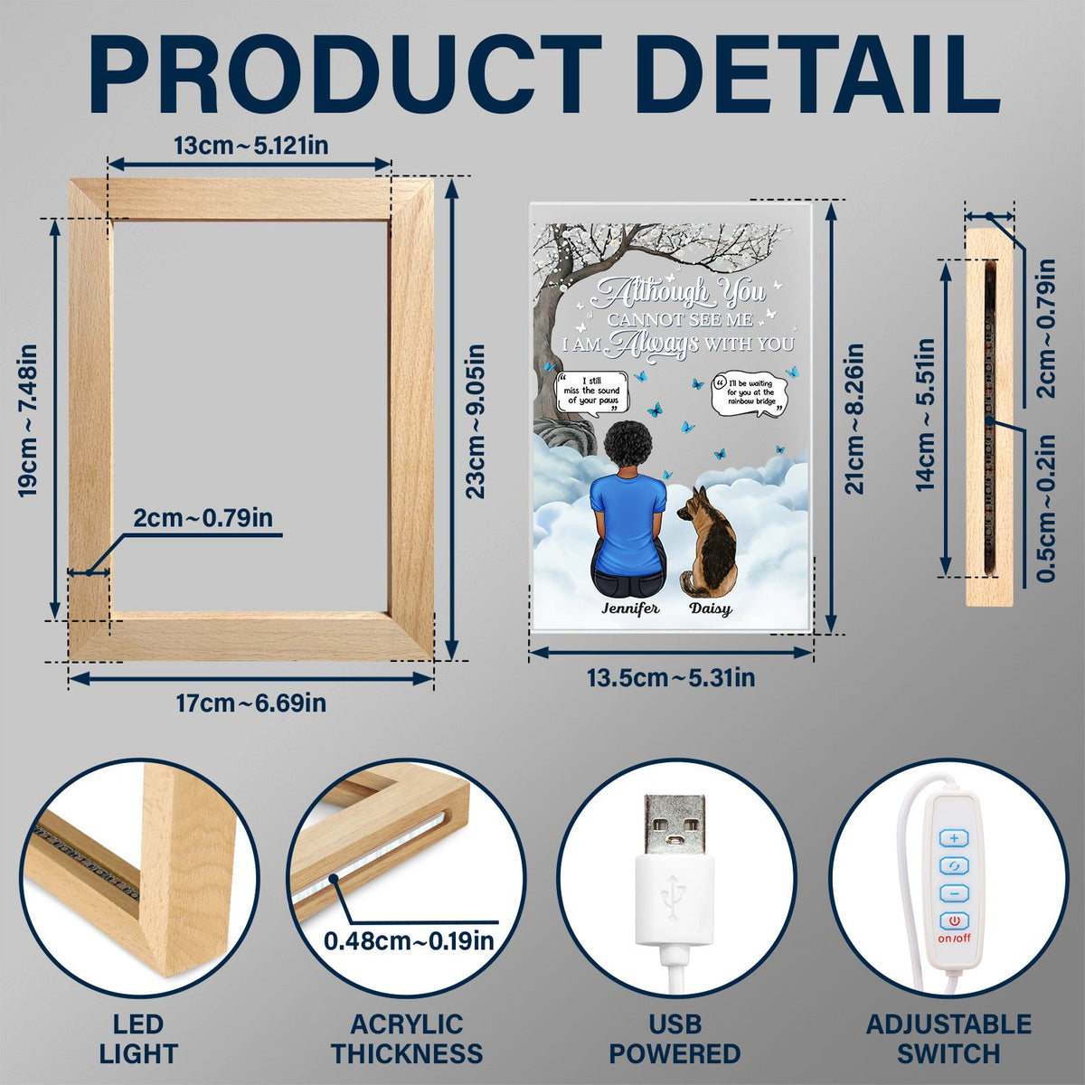 Si l'amour avait pu vous sauver - Cadeau commémoratif pour les amoureux des animaux, maman chien, papa chien, maman chat, papa chat - Lampe cadre personnalisée