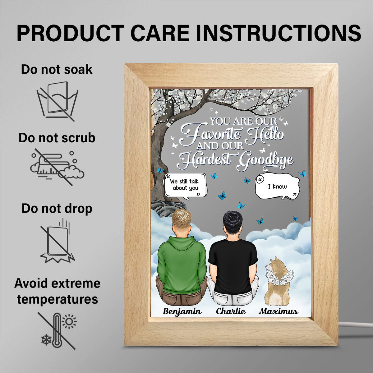 Si l'amour avait pu vous sauver - Cadeau commémoratif pour les amoureux des animaux, maman chien, papa chien, maman chat, papa chat - Lampe cadre personnalisée