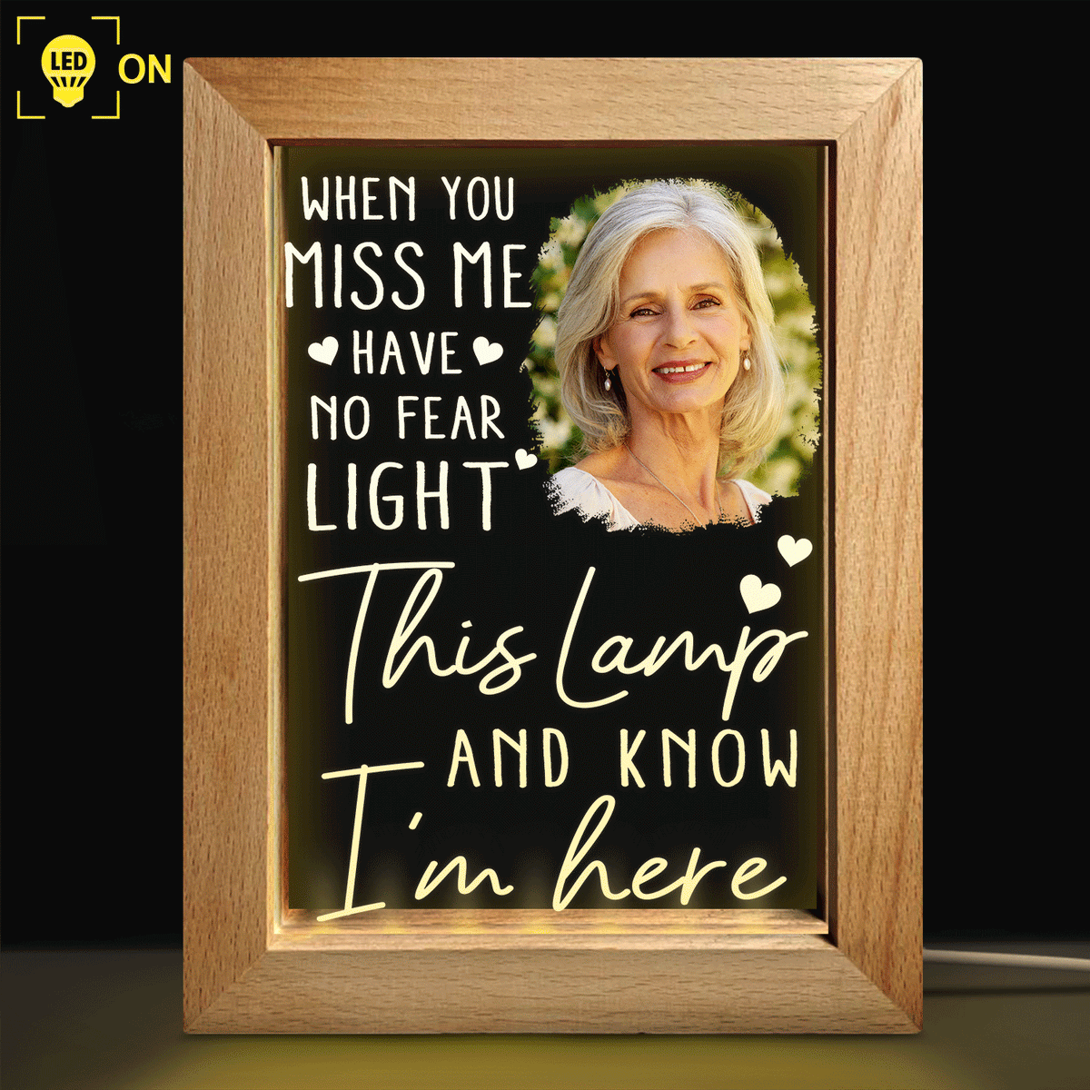 Custom Photo When You Miss Me - Loving, Memorial Gift For Family, Siblings, Friends - Personalized Frame Lamp