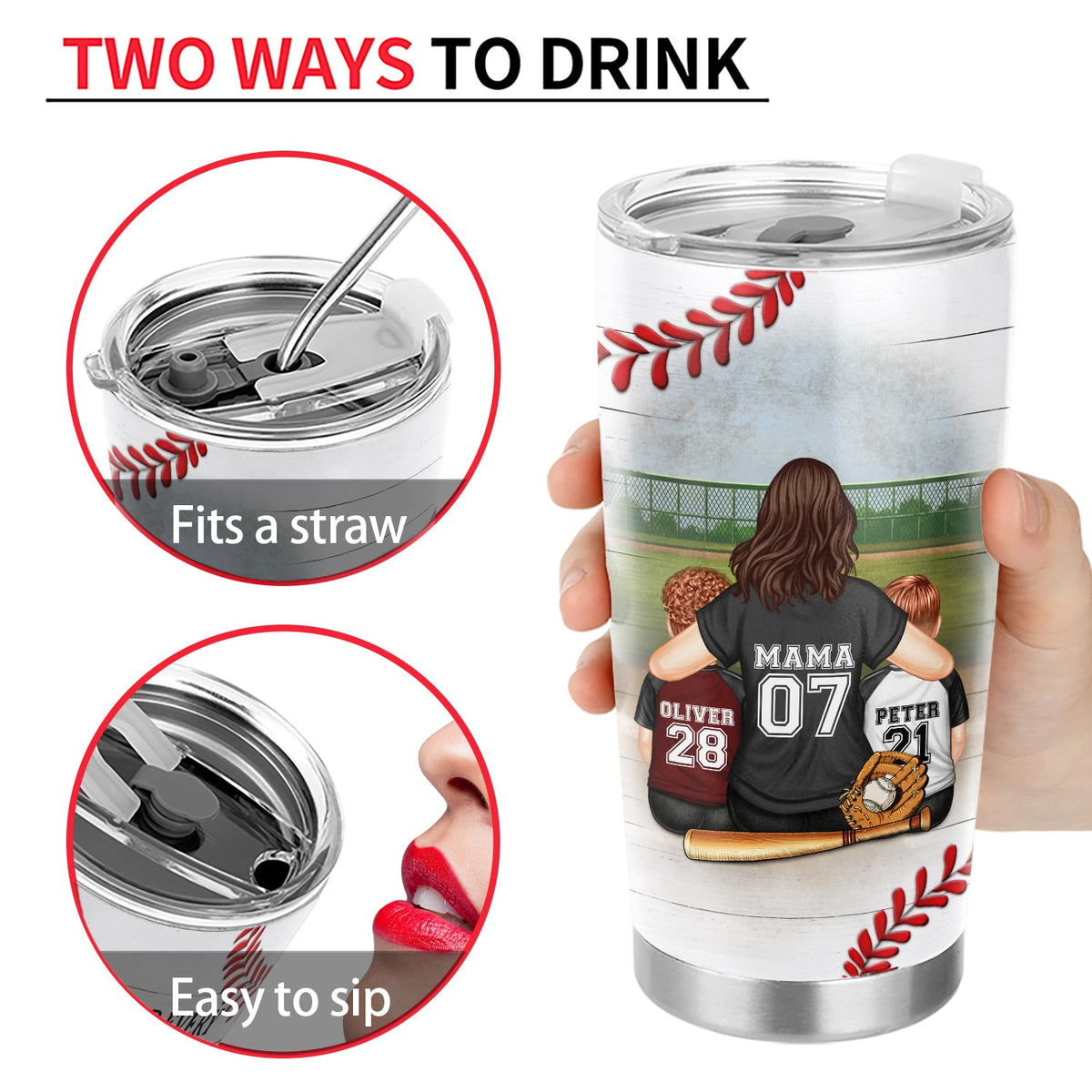 Baseball Mom Behind Every Baseball Player - Birthday, Loving Gift For Baseball Mother - Personalized Tumbler