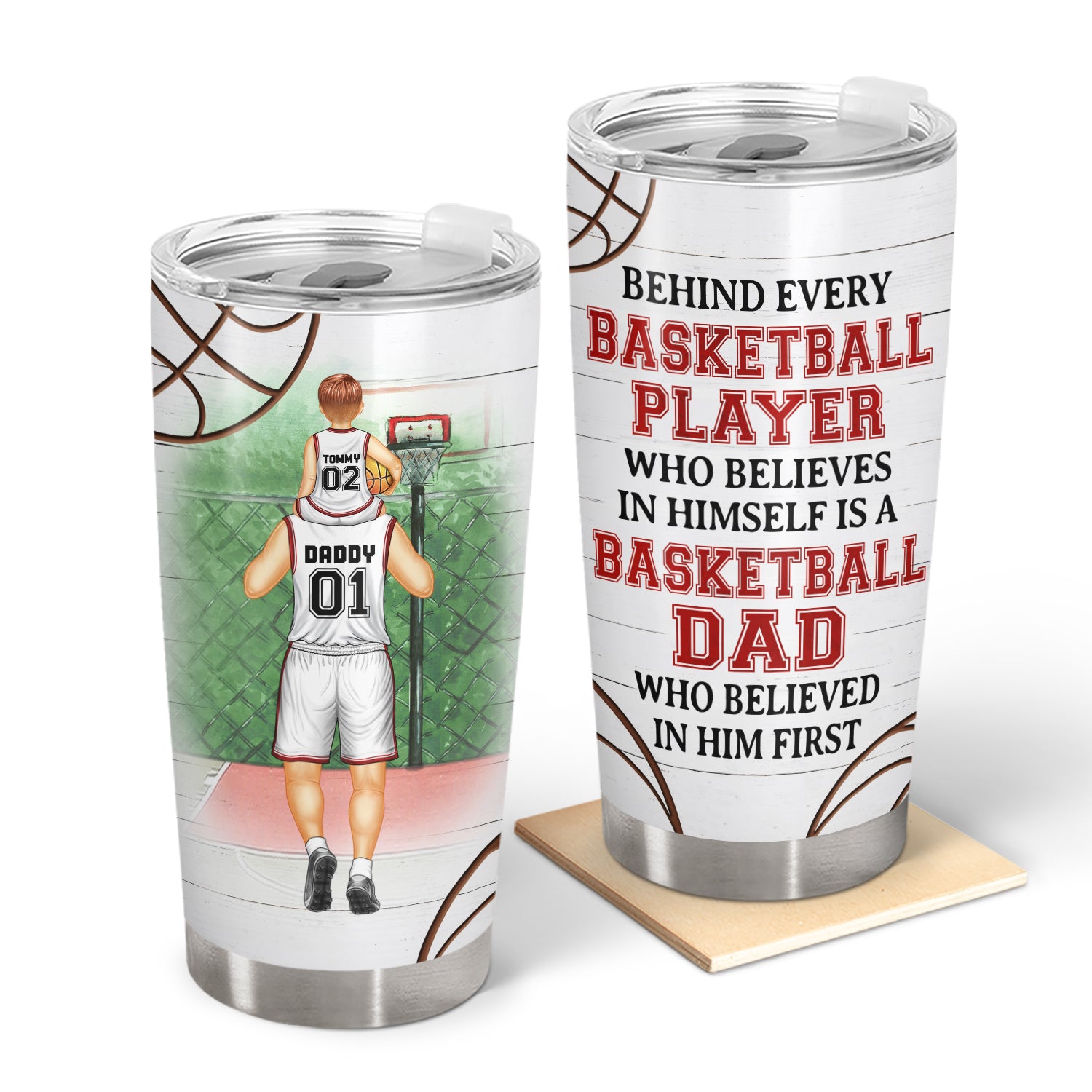 Behind Every Basketball Player - Birthday, Loving Gift For Basketball Dad, Father - Personalized Tumbler