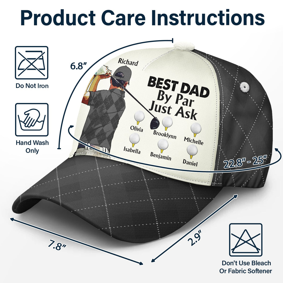 Best Dad By Par - Gift For Father, Golfer - Personalized Classic Cap