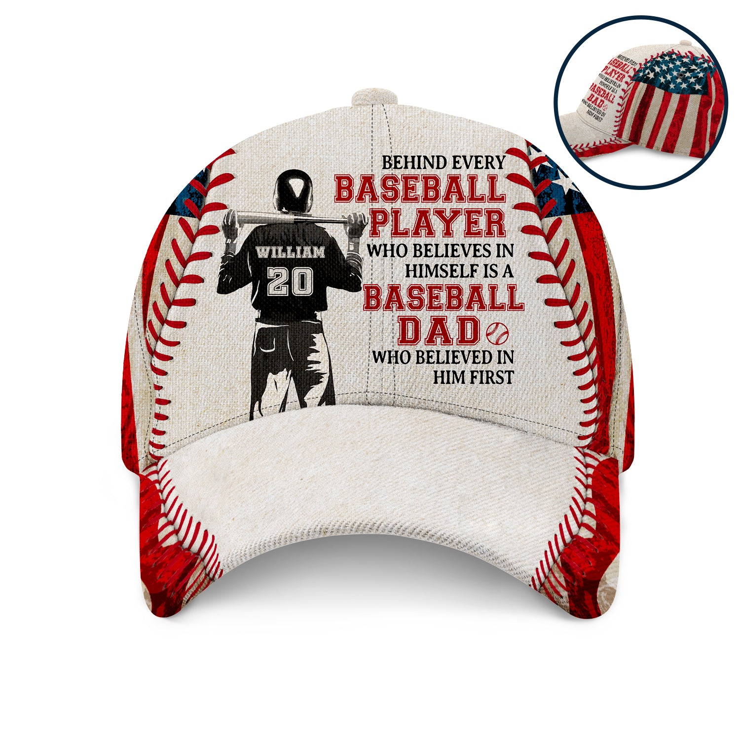 Behind Every Baseball Player - Gift For Father, Baseball Player, Sports, Mother, Father - Personalized Classic Cap