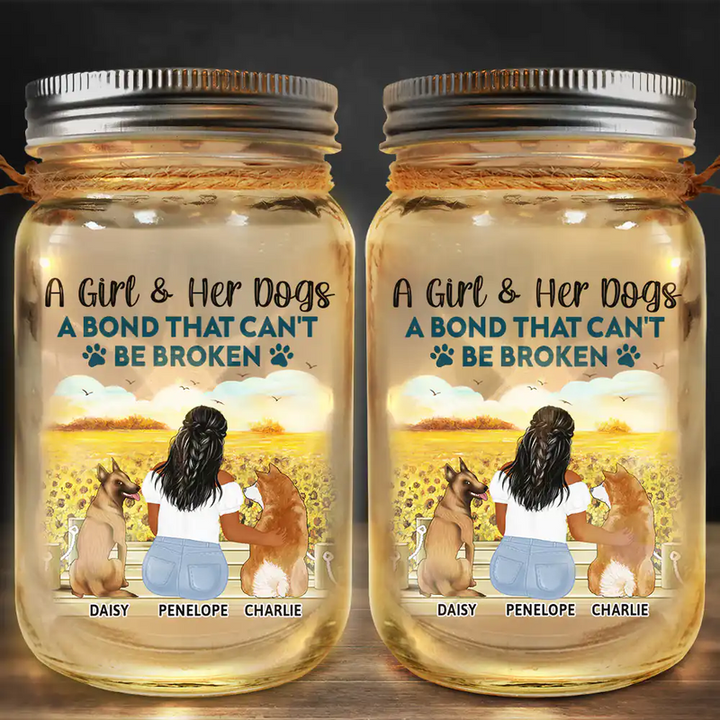 In My Darkest Hour I Found Your Paw - Gift For Dog Lovers, Dog Mom - Personalized Mason Jar Light