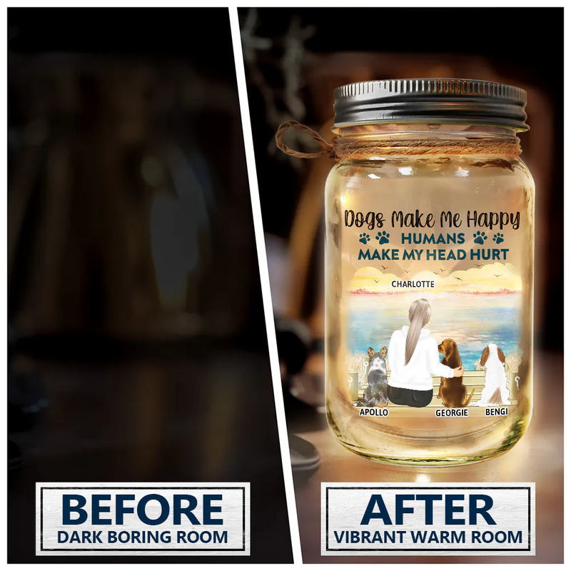 In My Darkest Hour I Found Your Paw - Gift For Dog Lovers, Dog Mom - Personalized Mason Jar Light