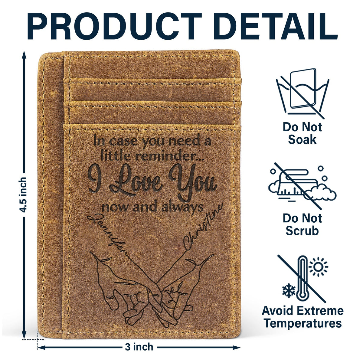 Au cas où vous auriez besoin d'un petit rappel - Cadeau pour couples, mari, femme - Porte-cartes personnalisé