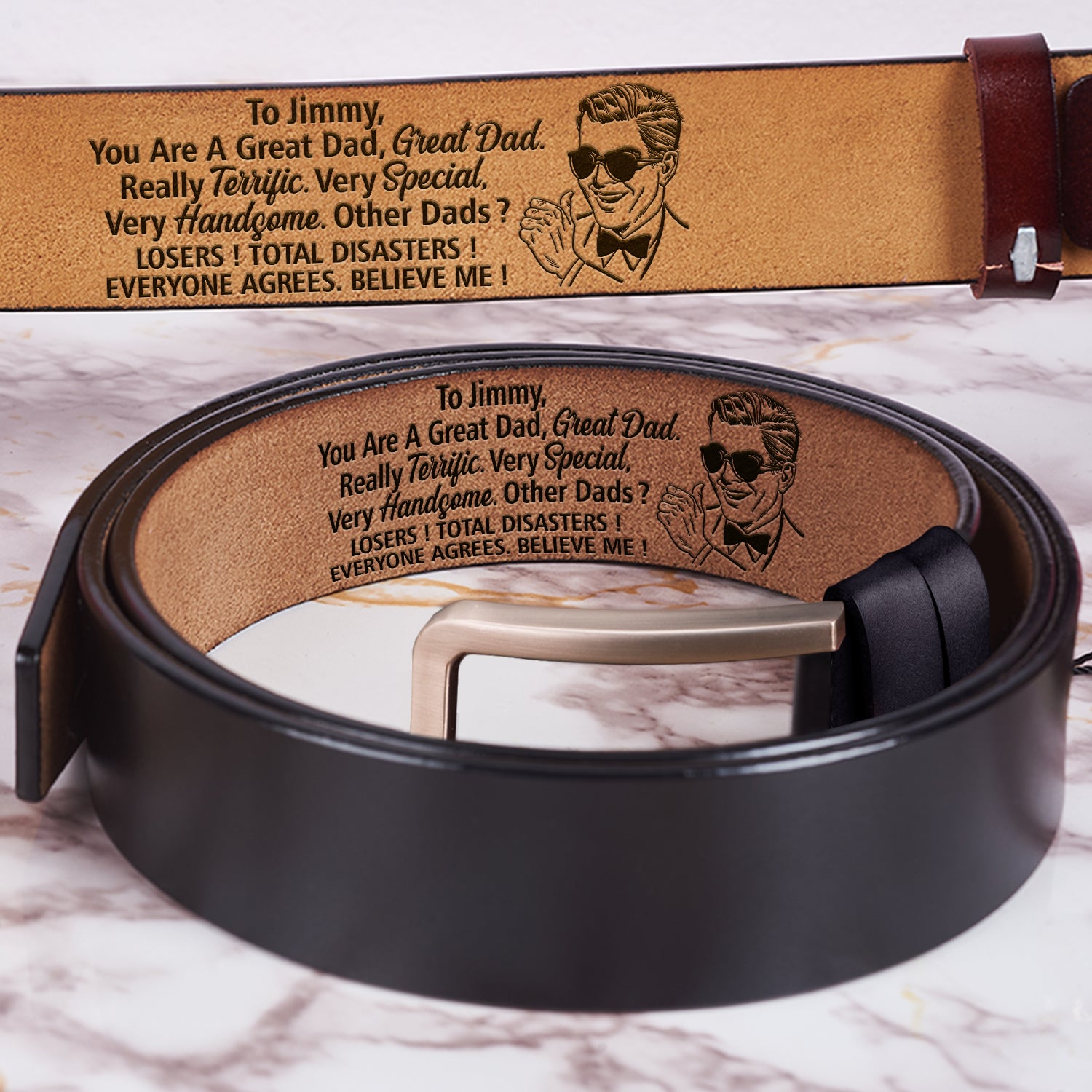 You Are A Great Dad - Gift For Father, Daddy, Granddad - Personalized Engraved Leather Belt