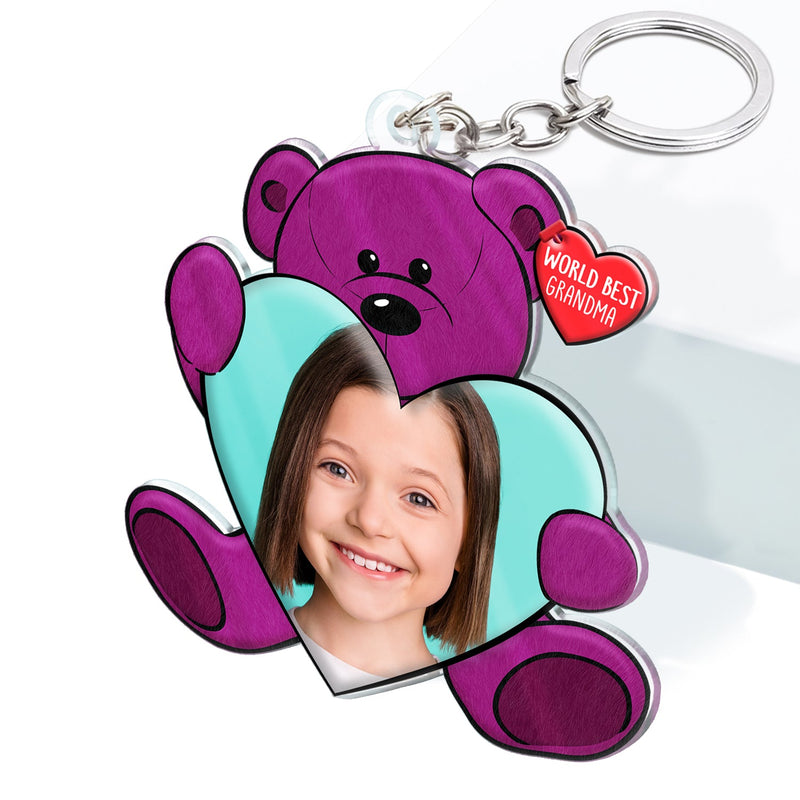 Porte-clés personnalisé en acrylique avec photo « Vous faites un super câlin »