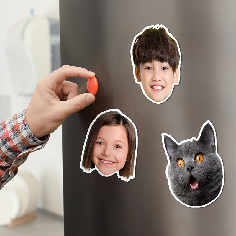 Photo personnalisée avec visage drôle d'animal de compagnie pour enfants - Cadeau pour parents, grands-parents et amoureux des animaux - Aimant personnalisé