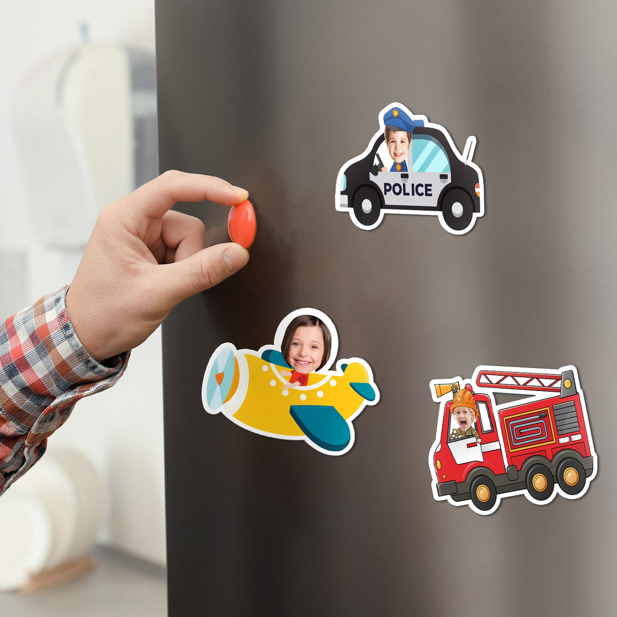Véhicule photo personnalisé pour enfant - Cadeau pour enfants, petits-enfants, parents, grands-parents - Aimant personnalisé
