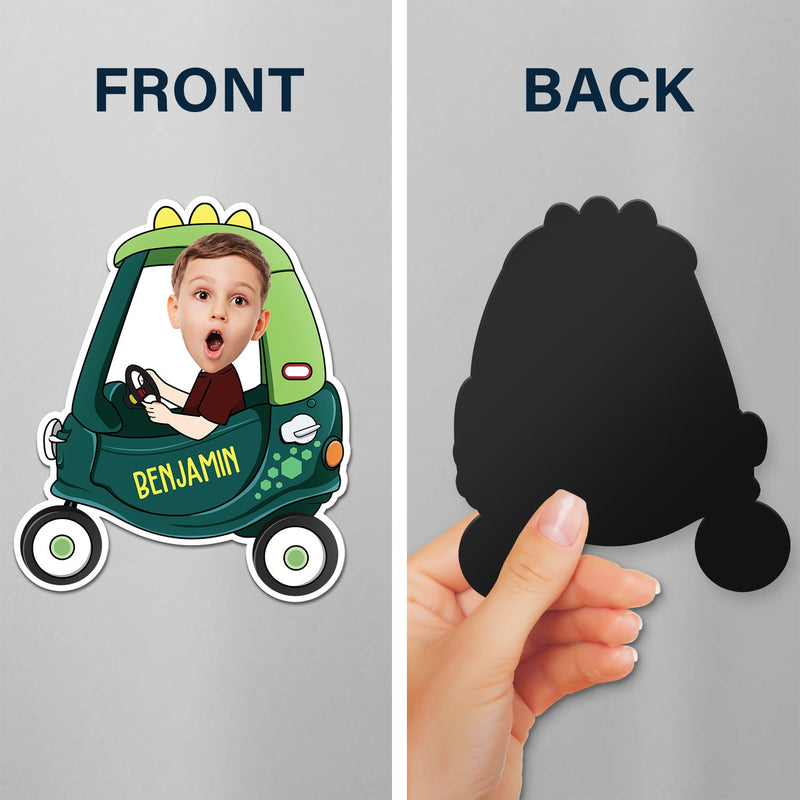 Photo personnalisée d'un enfant conducteur amusant - Cadeau pour enfants, petits-enfants, parents, grands-parents - Aimant personnalisé