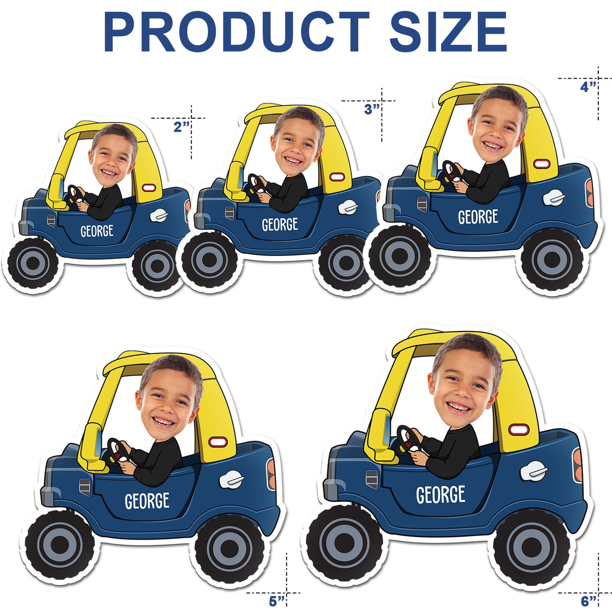 Photo personnalisée d'un enfant conducteur amusant - Cadeau pour enfants, petits-enfants, parents, grands-parents - Aimant personnalisé