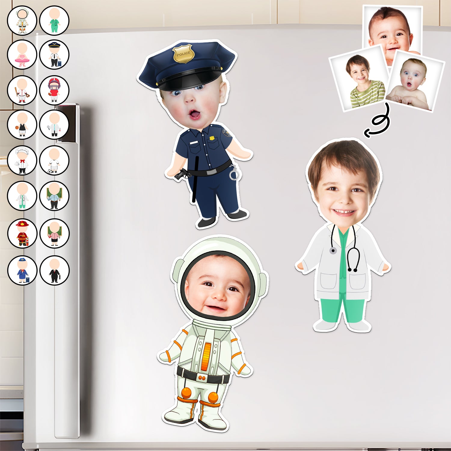 Custom Photo Funny Kid Dream Jobs - Gift For Children, Grandkids - Personalized Magnet