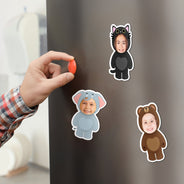 Photo personnalisée, drôle, animal, cosplay, cadeau pour enfants et petits-enfants - Aimant personnalisé