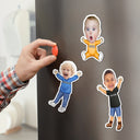 Photo personnalisée avec visage drôle et enfant heureux - Cadeau pour petits-enfants, frères et sœurs - Aimant personnalisé