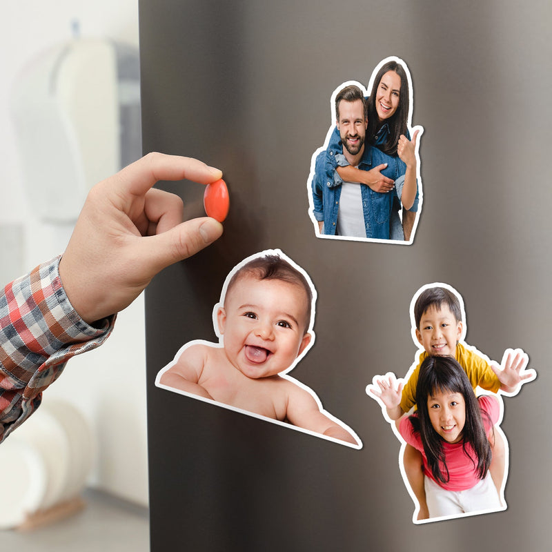 Custom Photo Funny Kids Pet Family - Gift For Parents, Grandparents, Pet Lovers - Personalized Magnet
