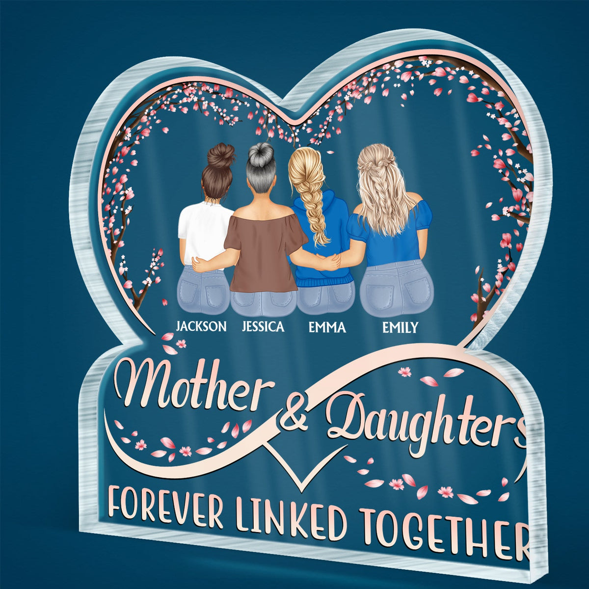 Mother And Daughters Forever Linked Together - Loving, Birthday Gift For Mother, Mom - Personalized Custom Shaped Acrylic Plaque