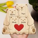 Family Bears - Gift For Parents, Father - Personalized Custom Shaped Wooden Puzzle