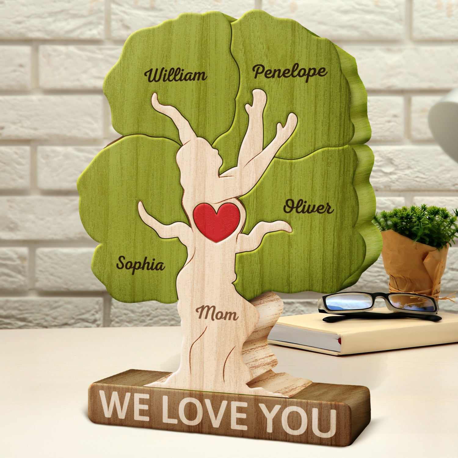 Tree Family - Gift For Mother, Father, Family - Personalized Custom Shaped Wooden Puzzle