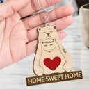 Papa Ours Maman Ours - Cadeau pour parents, père, mère, grand-père - Porte-clés en bois personnalisé