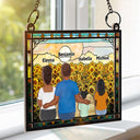 A Dad And His Kids A Bond That Can't Be Broken - Personalized Window Hanging Suncatcher Ornament