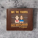 No Returns Or Refunds Flat Art Kids - Personalized Leather Wallet