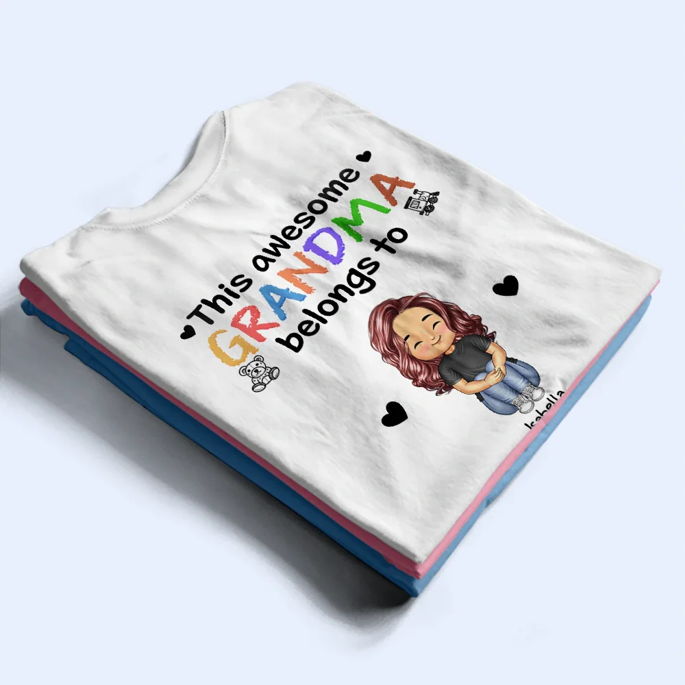 This Awesome Daddy Mommy Belongs To - Personalized T Shirt