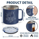 Main dans la main, je te protégerai toujours - Gobelet personnalisé en acier inoxydable de 14 oz avec poignée