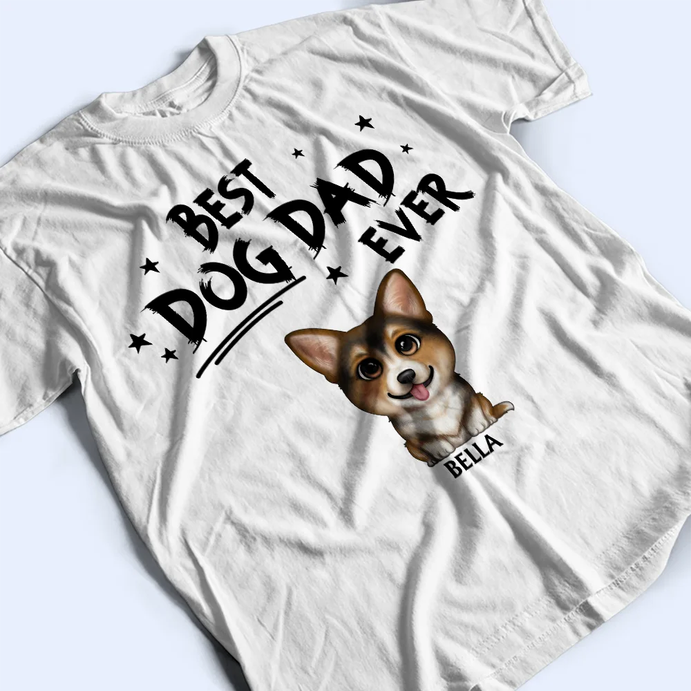 Best Dog Dad Ever Cute Cat Dog - Personalized T Shirt