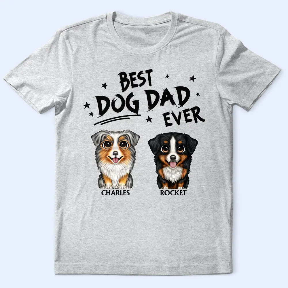 Best Dog Dad Ever Cute Cat Dog - Personalized T Shirt