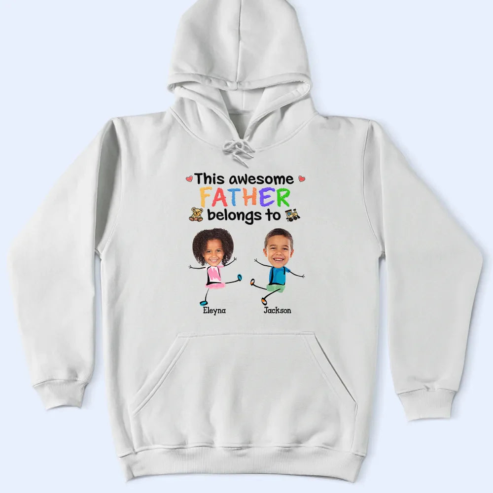 Custom Photo This Awesome Daddy Mommy Grandpa Belongs To - Personalized T Shirt