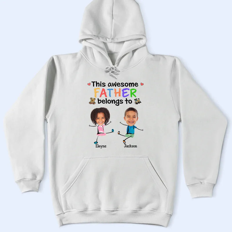 Custom Photo This Awesome Daddy Mommy Grandpa Belongs To - Personalized T Shirt