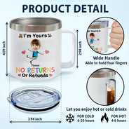 Custom Photo We Are No Returns Or Refunds - Personalized 14oz Stainless Steel Tumbler With Handle