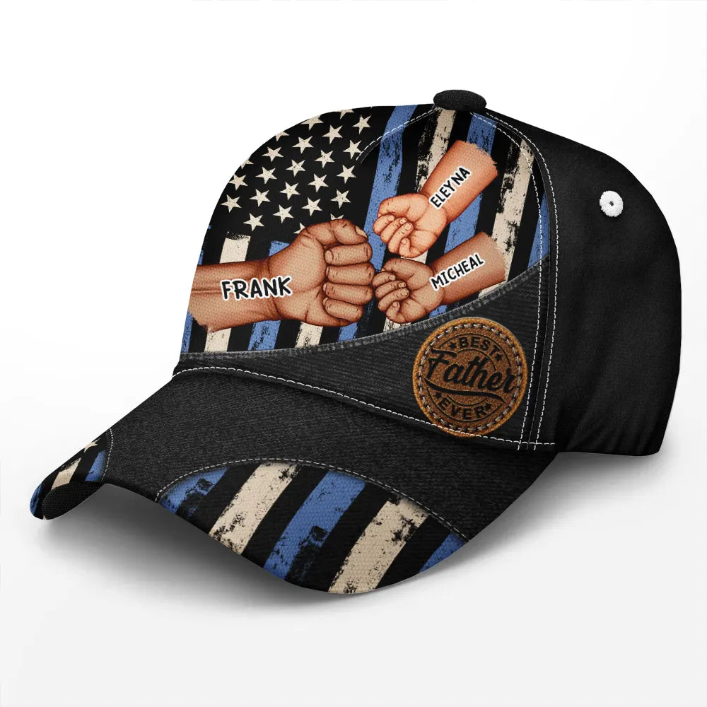 Best Dad Grandpa Ever Fist Bump - Personalized Classic Cap
