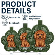 Porte-clés en cuir personnalisé avec gravure en forme de chien et chat