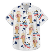 Photo personnalisée du papa le plus cool de la crème glacée Pop - T-shirt hawaïen personnalisé