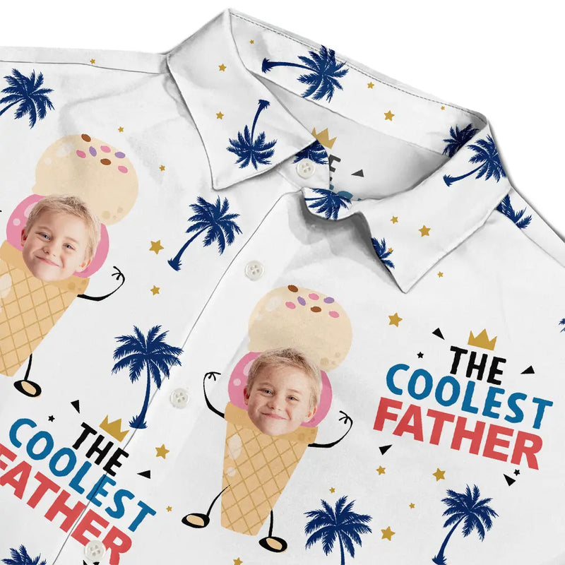 Custom Photo The Coolest Pop Ice Cream Dad - Personalized Hawaiian Shirt
